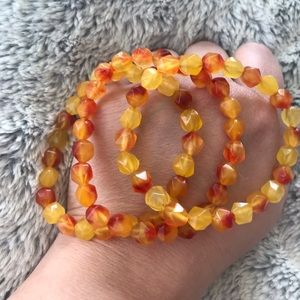 Jewelry | Golden Fire Color Stretch Bracelet Set | Poshmark